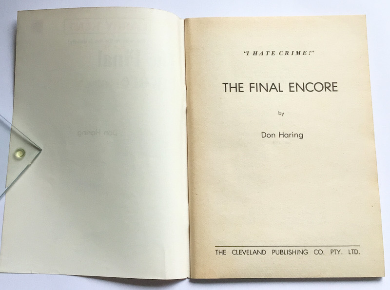 Larry Kent The Final Encore Australian Detective paperback book No785
